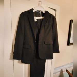 Boys Pinstripe suit.  Black.  CHAPS.  Jacket size 10 reg.  Pants size